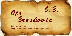 Oto Brošković vizit kartica